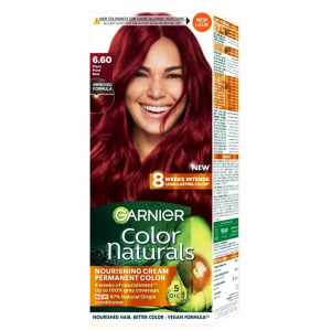 GARNIER COLOR NATURALS 6.60 FIERY PURE RED — NOURISHING CREAM PERMANENT HAIR COLOR 150 GM